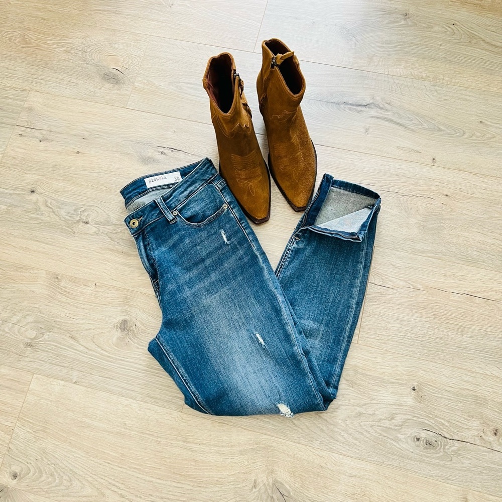 Pistola Tory Distressed Ankle Zip Skinny Jean